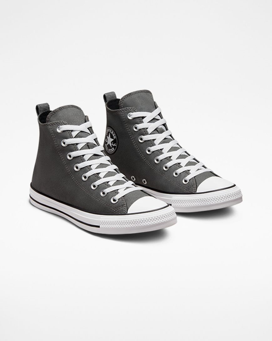 Tenisi Inalti Barbati Converse Chuck Taylor All Star Woven Twill Gri Negrii | RO JETVF620